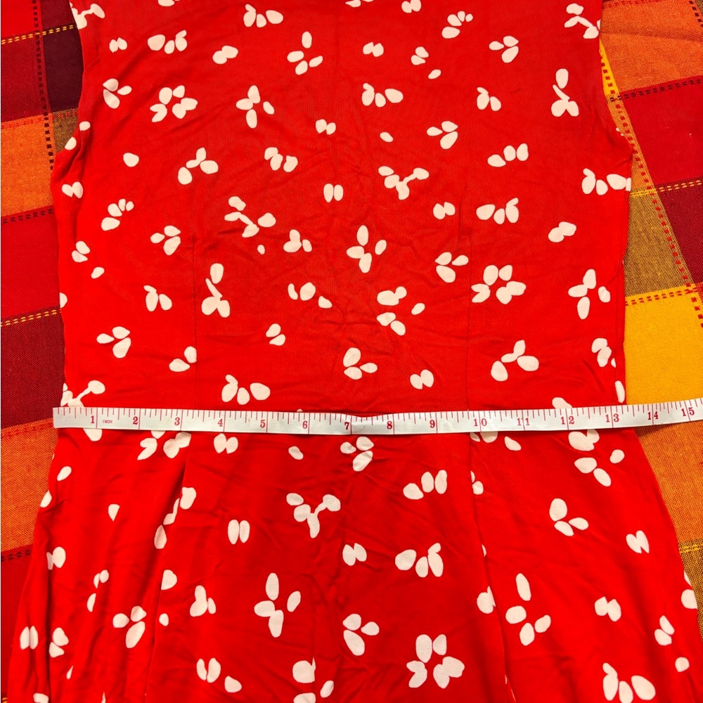 Boden Red Jersey Floral Midi Dress - Picture 4 of 14